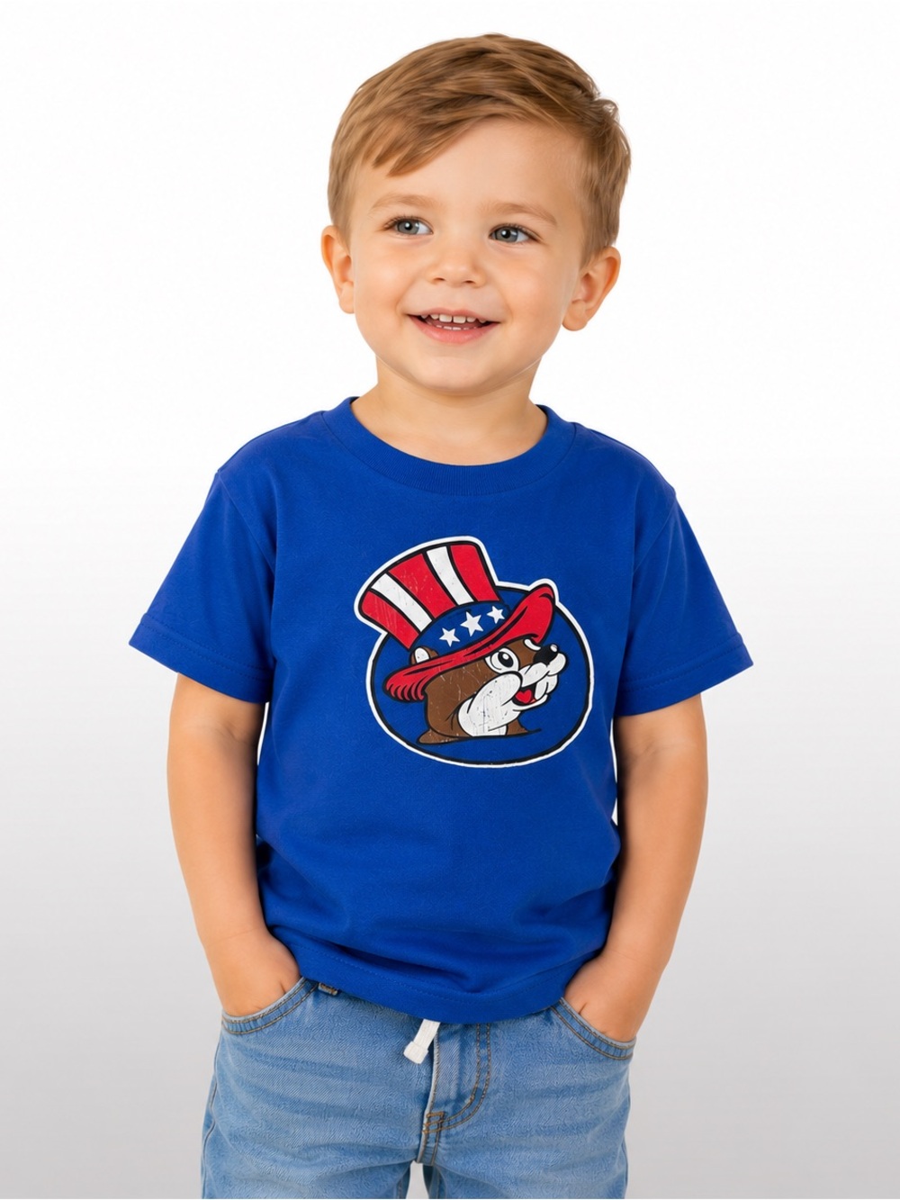 Duckees 2T Patriotic Buc-ee’s Toddler T-Shirt Freedom Ringing Blue